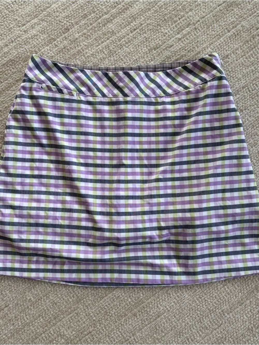 adidas Golf Plaid Mini Skirt - Purple, Green, White 10 Skort